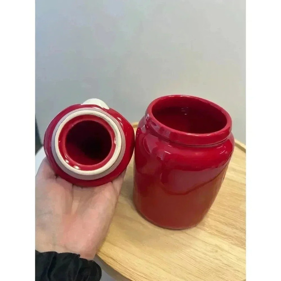 Rae Dunn By Magenta GNOME HOME Christmas Canister W/topper cookie jar EUC - Picture 6 of 7